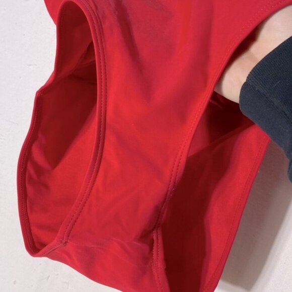 TiniBikini Red One Piece Swimsuit Bathing Suit With Sheer Mesh Cutouts S - Picture 4 of 13